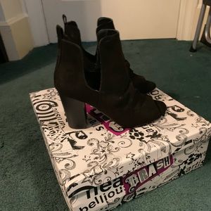 ONLY WORN ONCE! Black wedge shoes.
